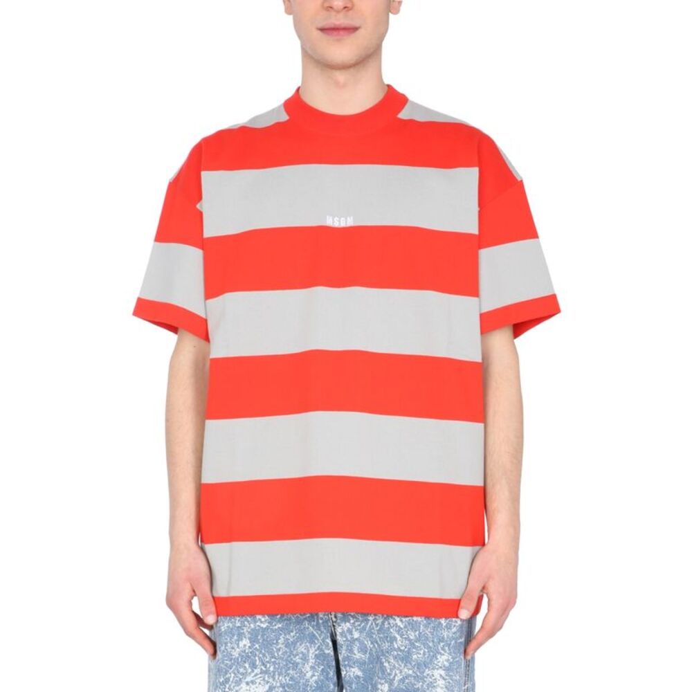 Msgm Men T-Shirt With Embroidered Logo